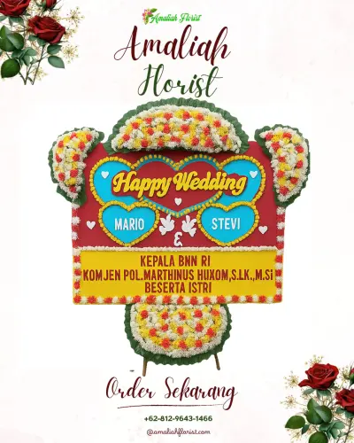 Karangan Papan Bunga Pernikahan di Singakerta